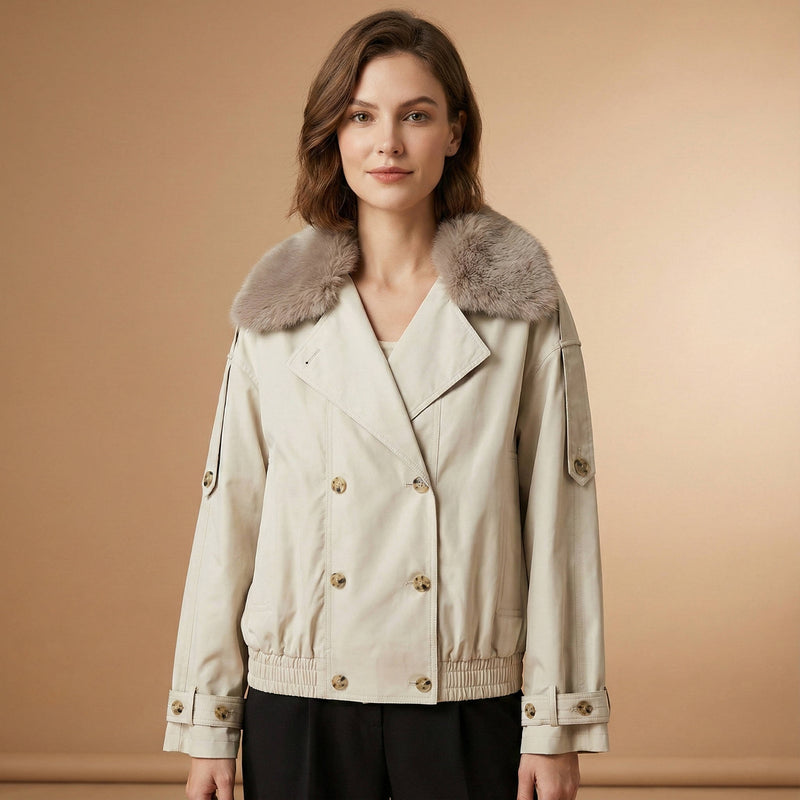 Fleur Women's Trench Coat - front view