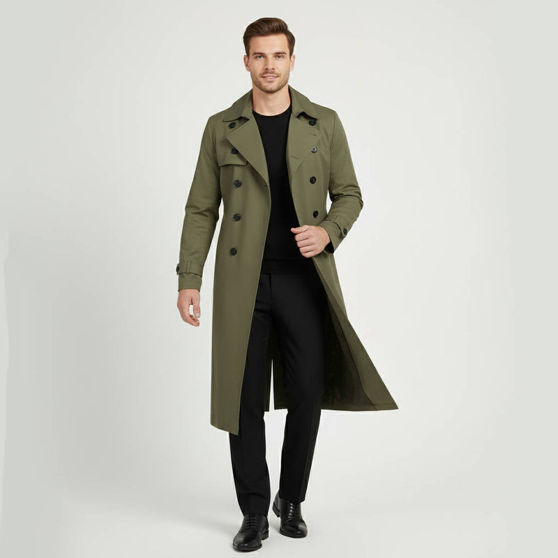 Casper Men's Trench Coat - fabric and finish detail