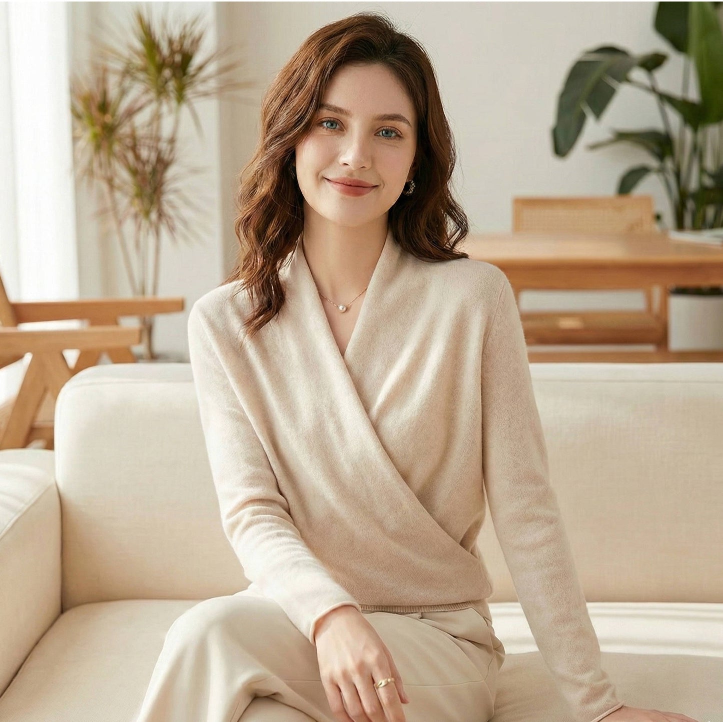 Selma Women's Sweater - fabric and finish detail