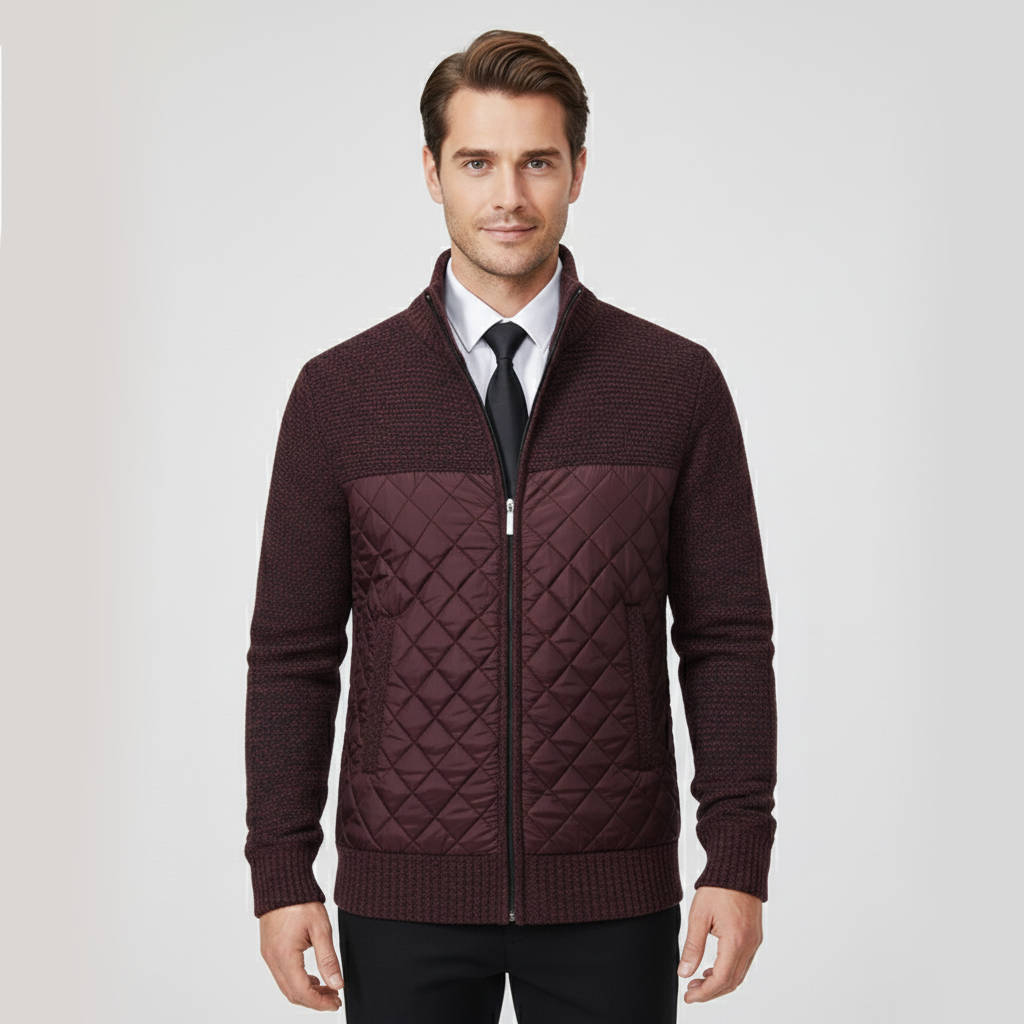 Fabian Men's Quilted Sweater - front view