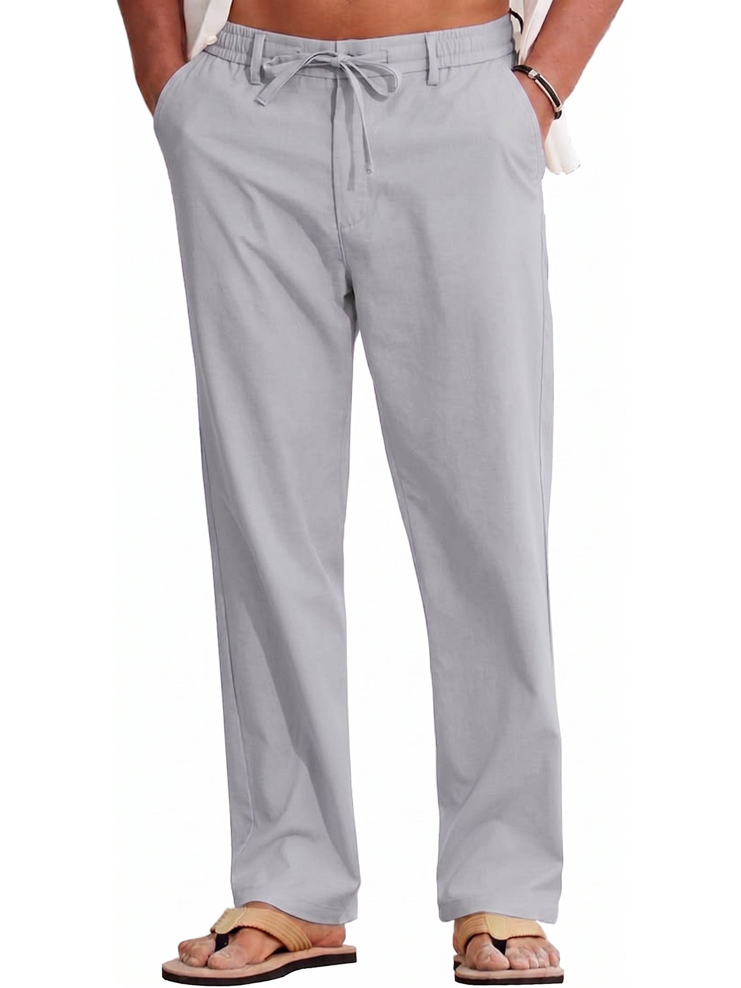 Auden Men's Linen Trousers - close-up detail