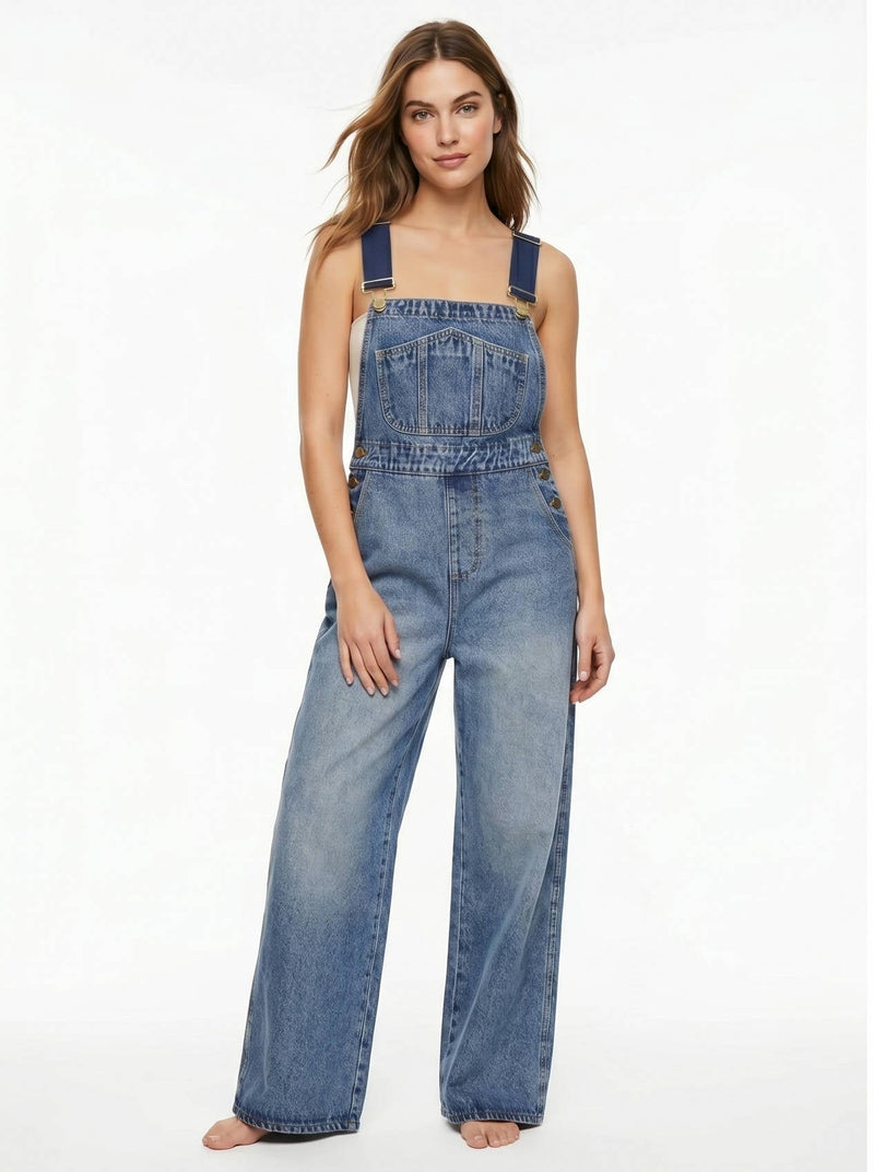 Astrid Women's Wide Leg Jumpsuit - fabric and finish detail
