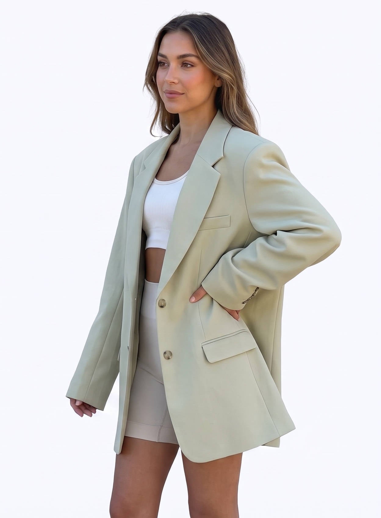 Perla Women's Oversized Blazer - styled view