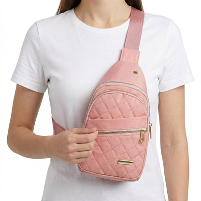 Nadia Women's Quilted Crossbody Bag - front view
