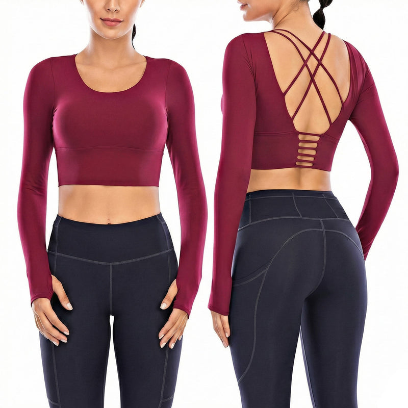 Edith Women's Top | Athletic, Backless, Long Sleeve