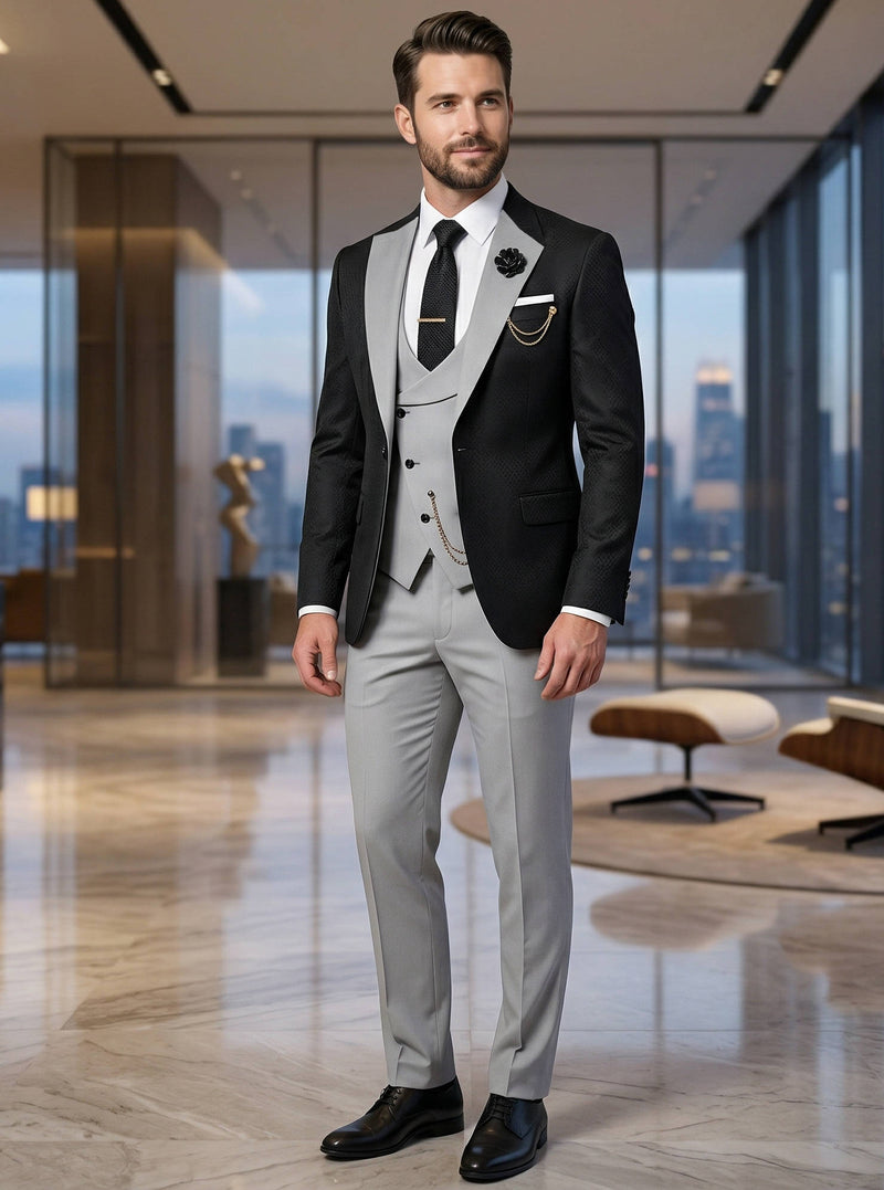 Rhys Men's Blazer | Black, White