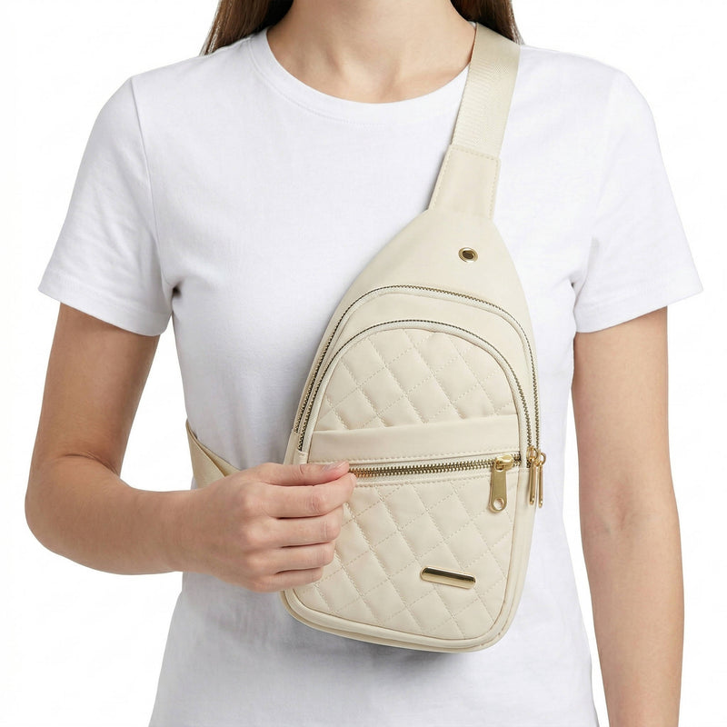 Nadia Women's Quilted Crossbody Bag - front view