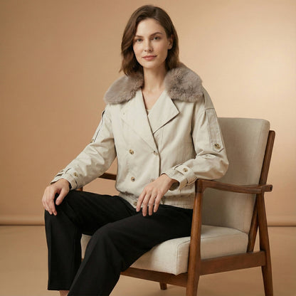 Fleur Women's Trench Coat - back view