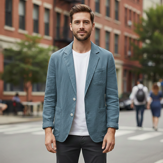 Gideon Men's Linen Blazer - front view