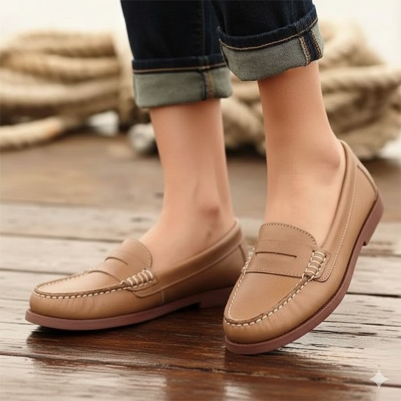 Ines Women's Loafers | Slip, Faux Leather, Moc Toe