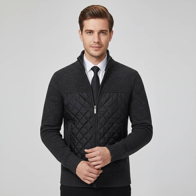 Fabian Men's Quilted Sweater - front view