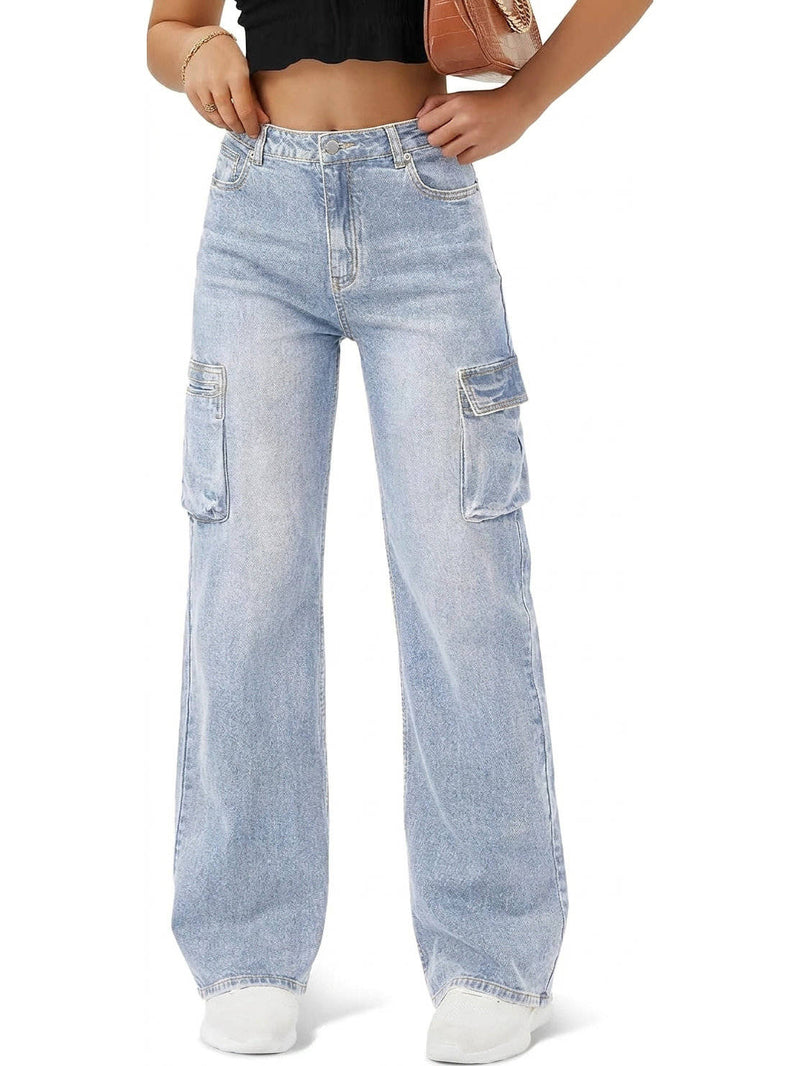 Vienna Women's Wide Leg Cargo Pants - back view