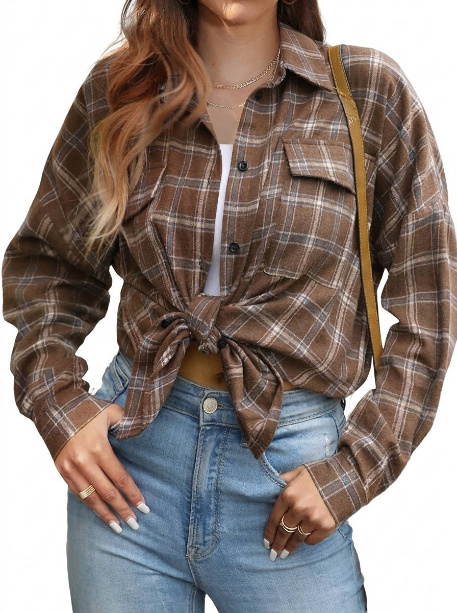 Opal Women's Plaid Jacket - back view