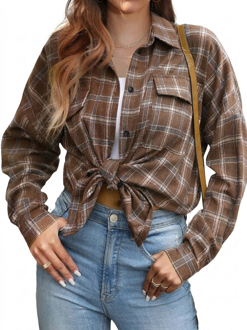 Opal Women's Plaid Jacket - back view