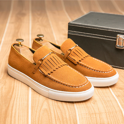 Ezra Men's Suede Loafers - close-up detail