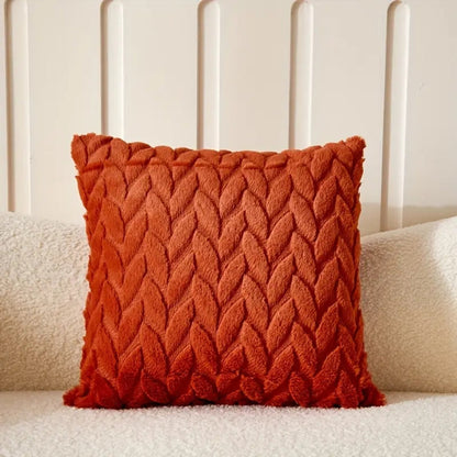 Geo Leaves Embroidered Cushion Cover