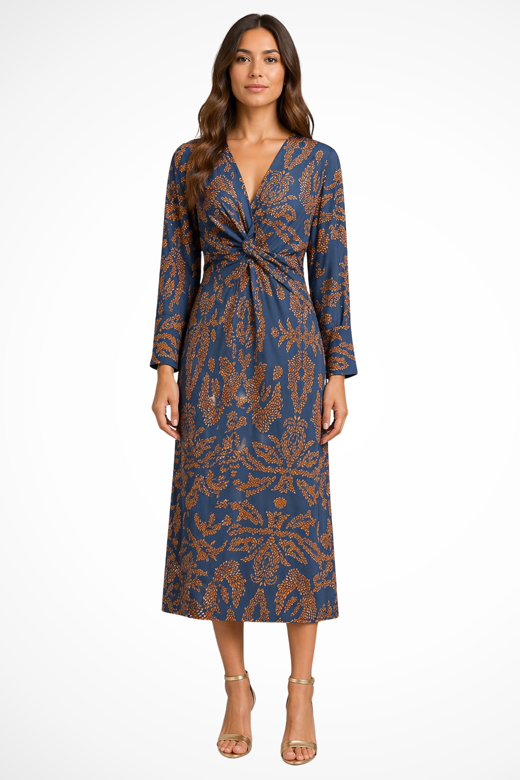 Sophie Women's Printed Midi Dress - fabric and finish detail