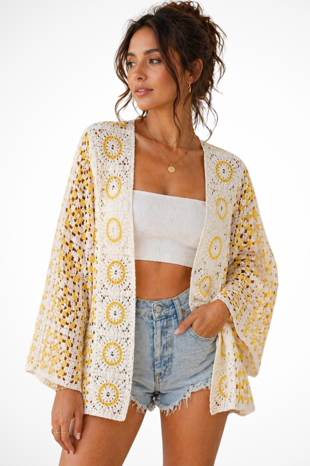 Clara Women's Plaid Cardigan - full-length view