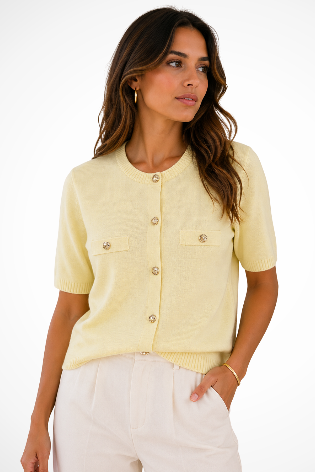 Tilda Women's Cardigan - fabric and finish detail