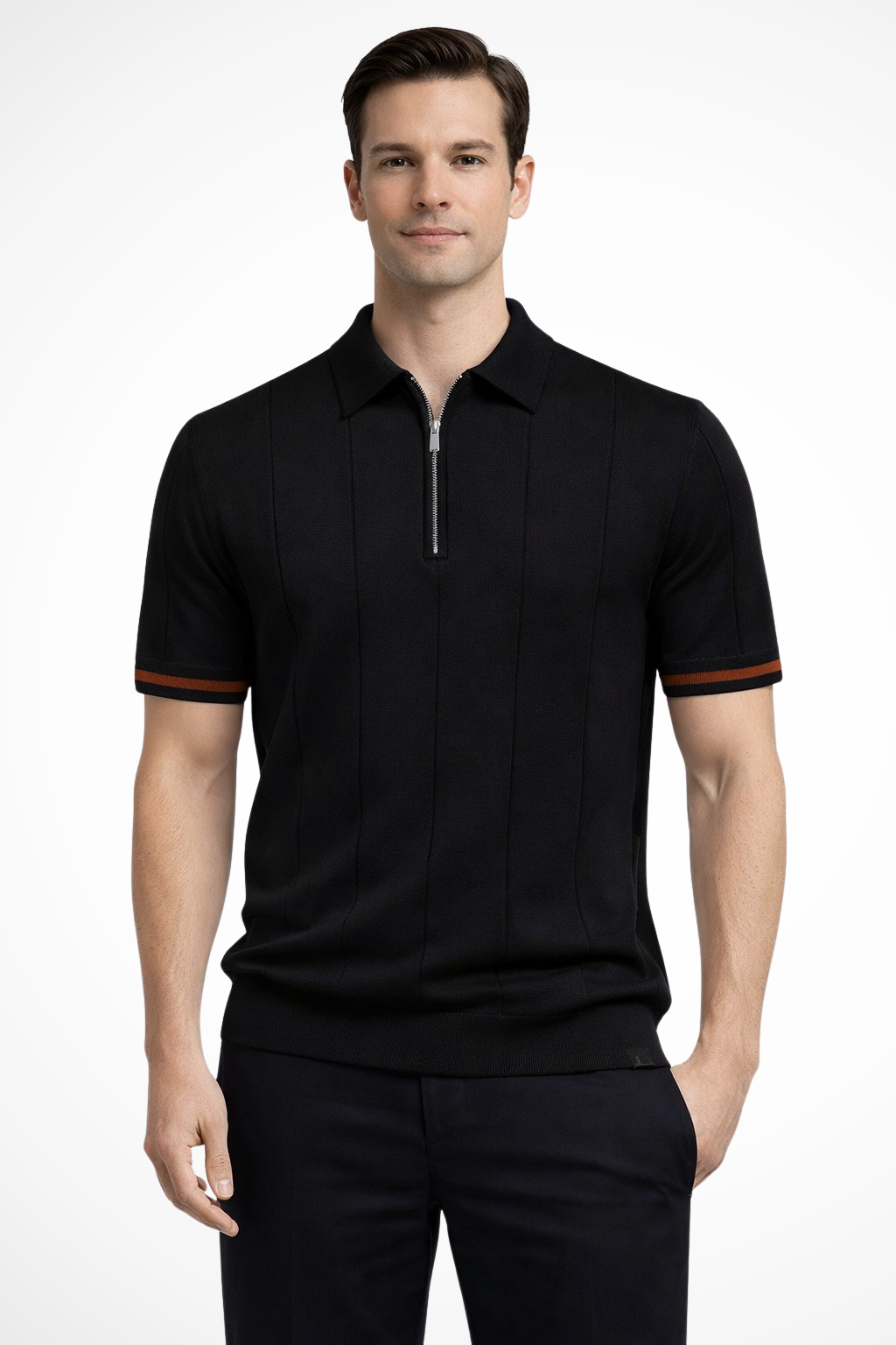 Desmond Men's Ribbed Knit Shirt - fabric and finish detail