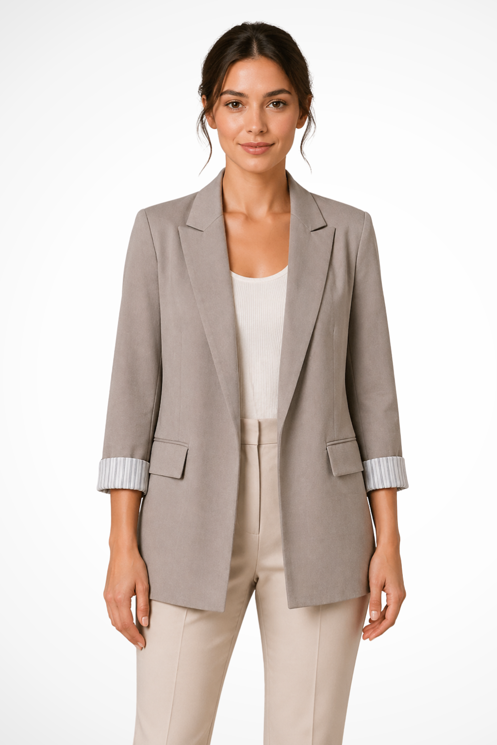 Vienna Women's Oversized Blazer - fabric and finish detail