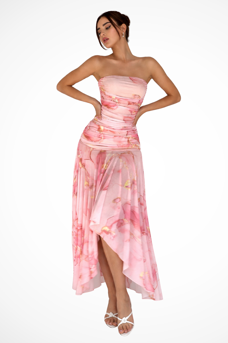 Iris Women's Floral Maxi Dress | Strapless