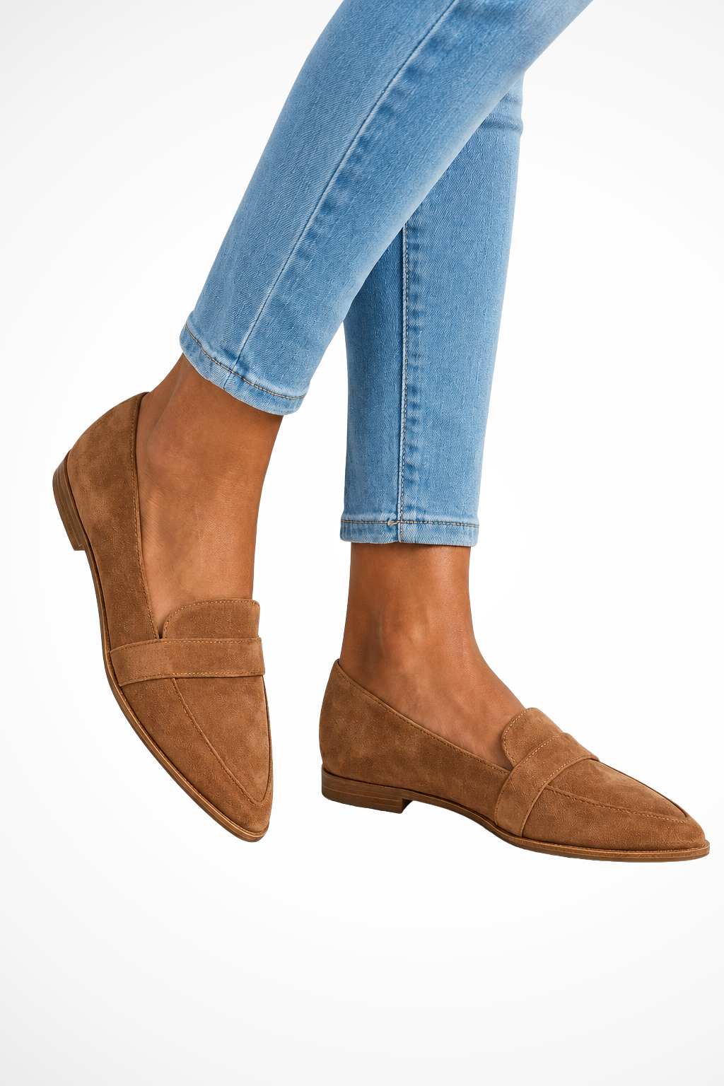 Ava Women's Suede Loafers - fabric and finish detail