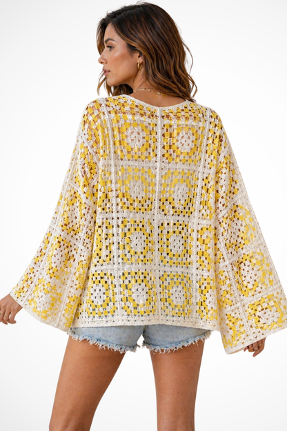 Clara Women's Plaid Cardigan - close-up detail