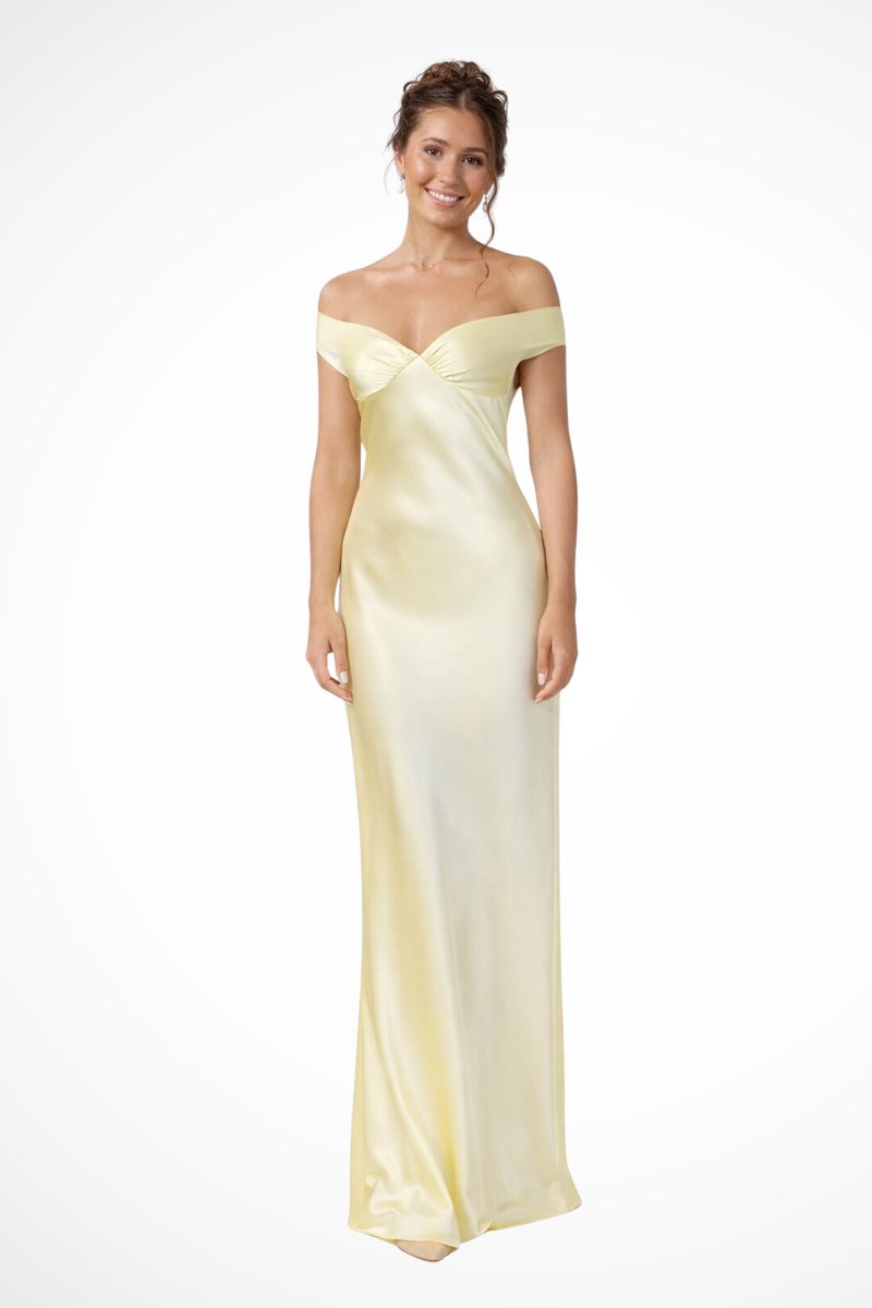 Ottilie Women's Satin Maxi Dress | Off Shoulder