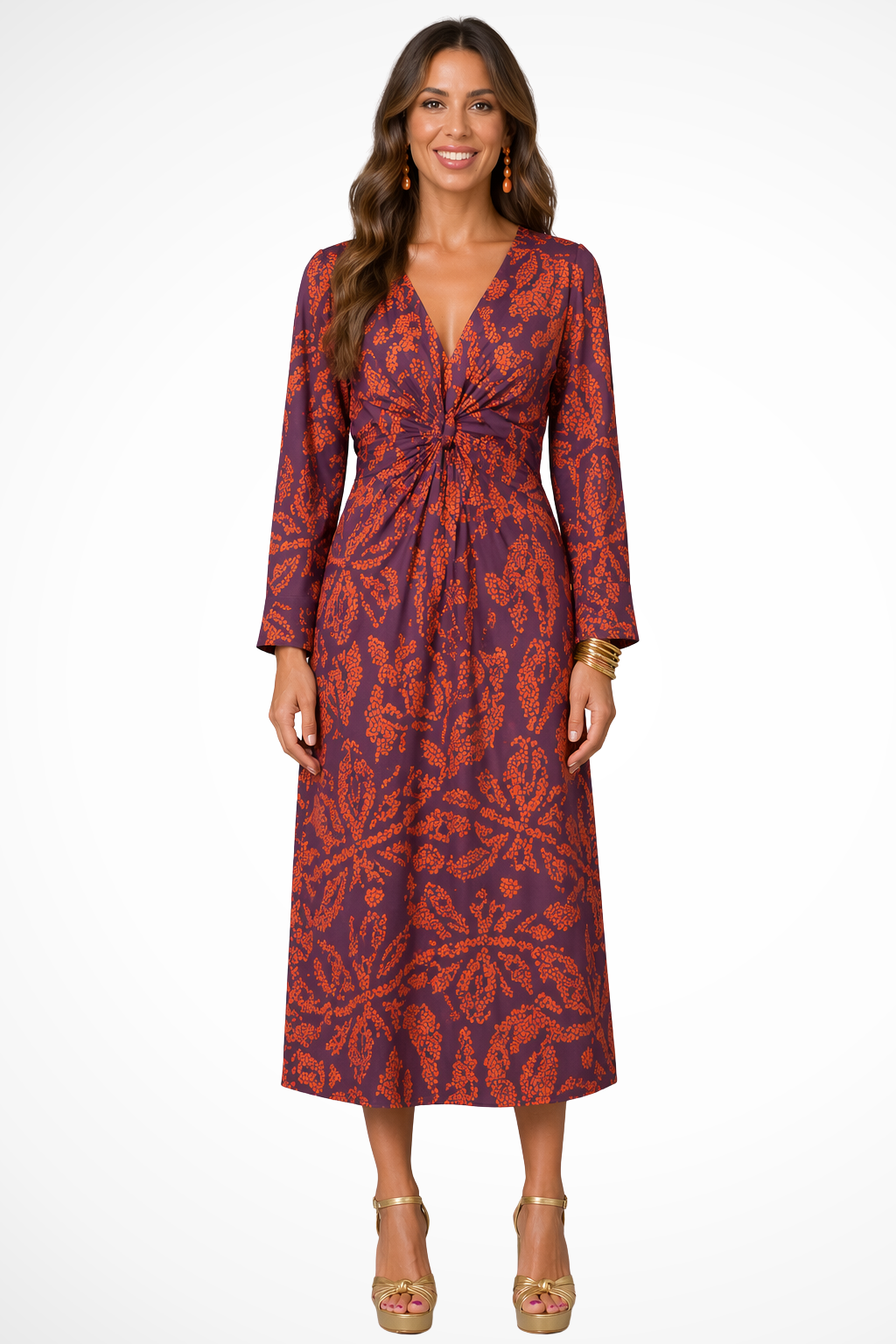 Sophie Women's Printed Midi Dress - flat lay
