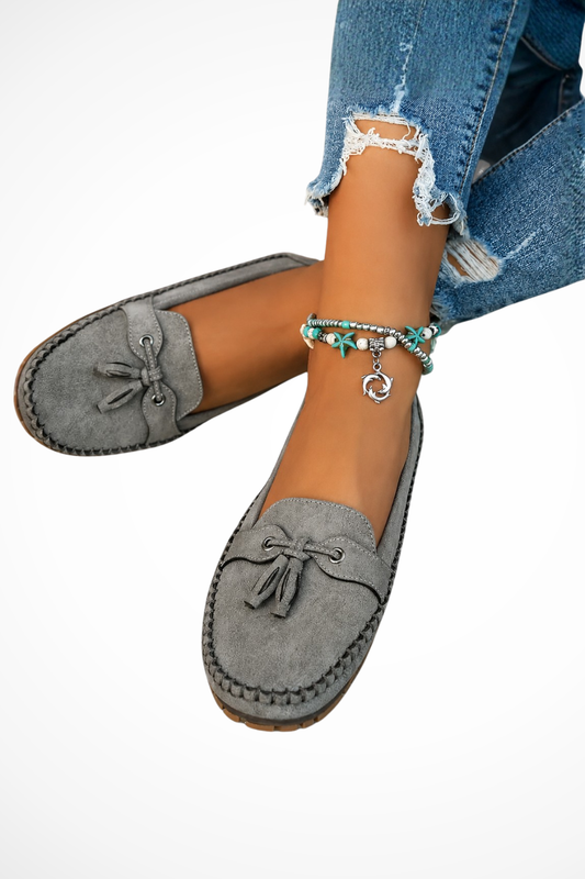 Tamsin Women's Suede Loafers - styled view