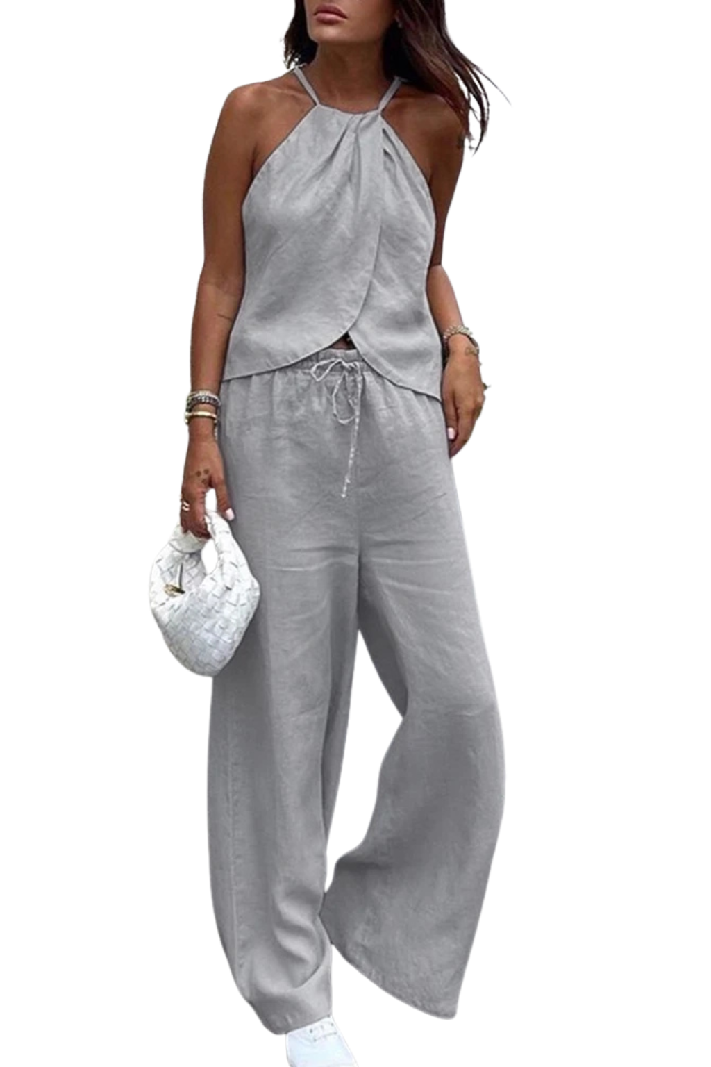 Mabel Women's Wide Leg Trousers - close-up detail