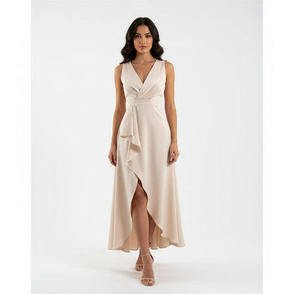Grace Women's Maxi Dress | Elegant Wrap Design, V-Neckline, Asymmetrical Hem