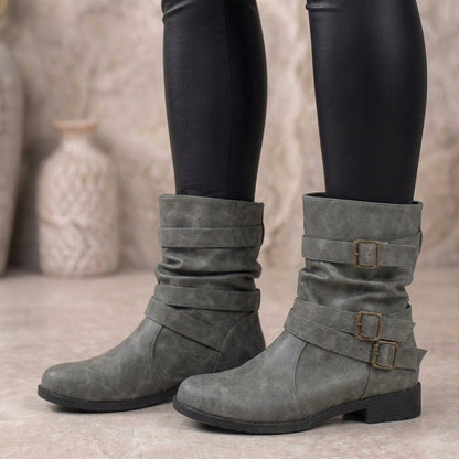 Juliette Women's Block Heel Ankle Boots - close-up detail