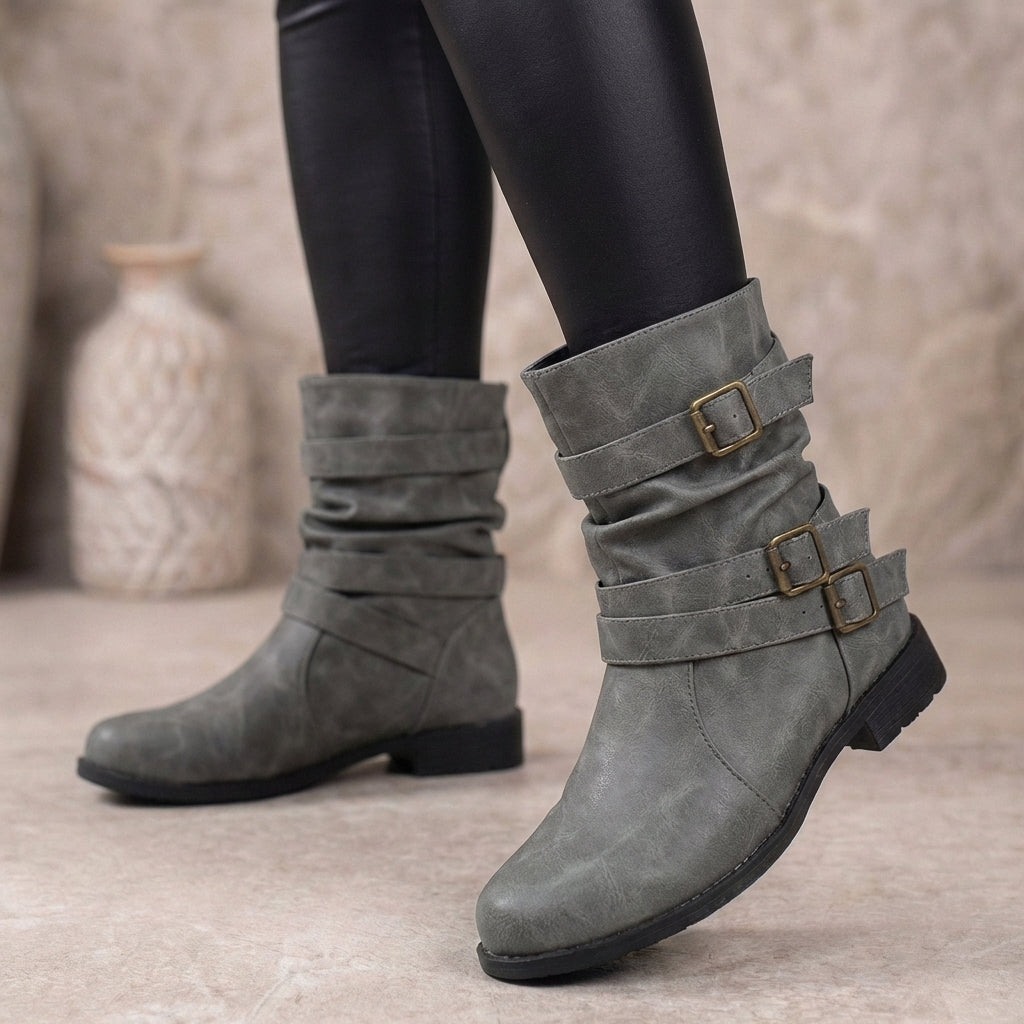 Juliette Women's Block Heel Ankle Boots - back view
