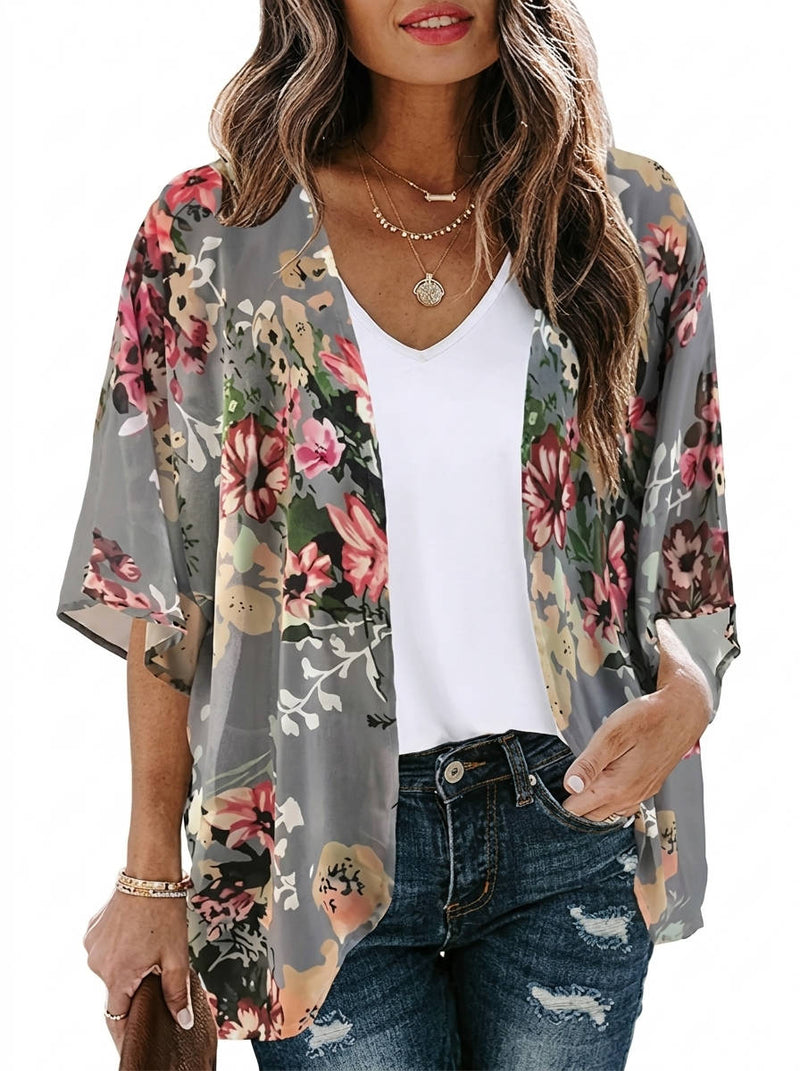 Giselle Women's Floral Cardigan | Kimono, Puff Sleeve