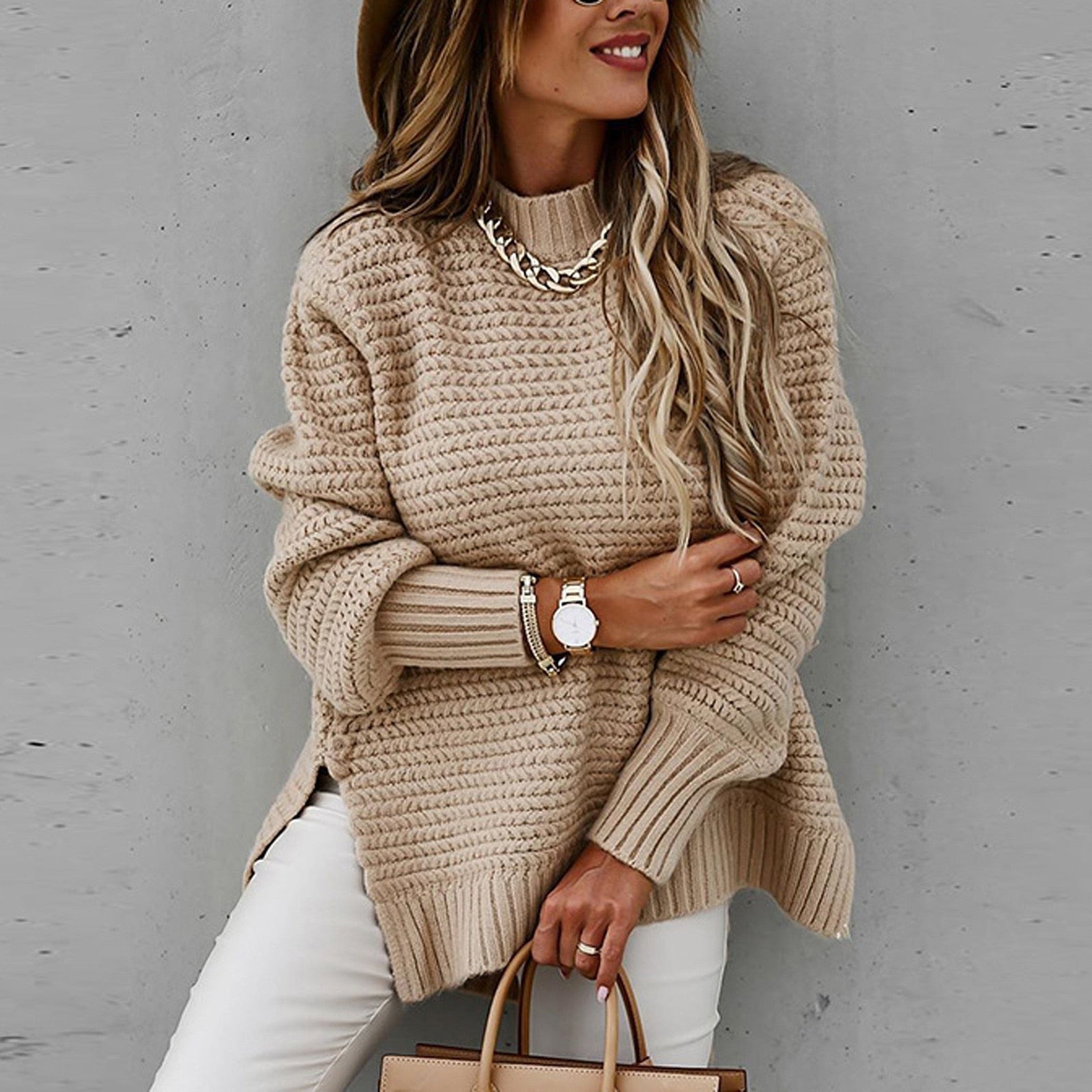 Ivy Women's Oversized Sweater - styled view