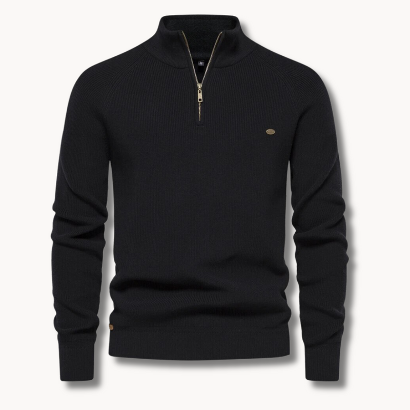 Ambrose Men's Ribbed Knit Sweater - styled view