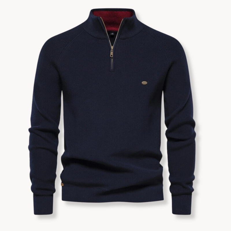 Ambrose Men's Ribbed Knit Sweater | Zip