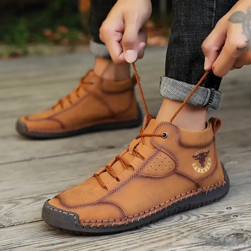 Gray Men's Ankle Boots - back view