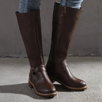 Yara Women's Chunky Heel Boots - close-up detail