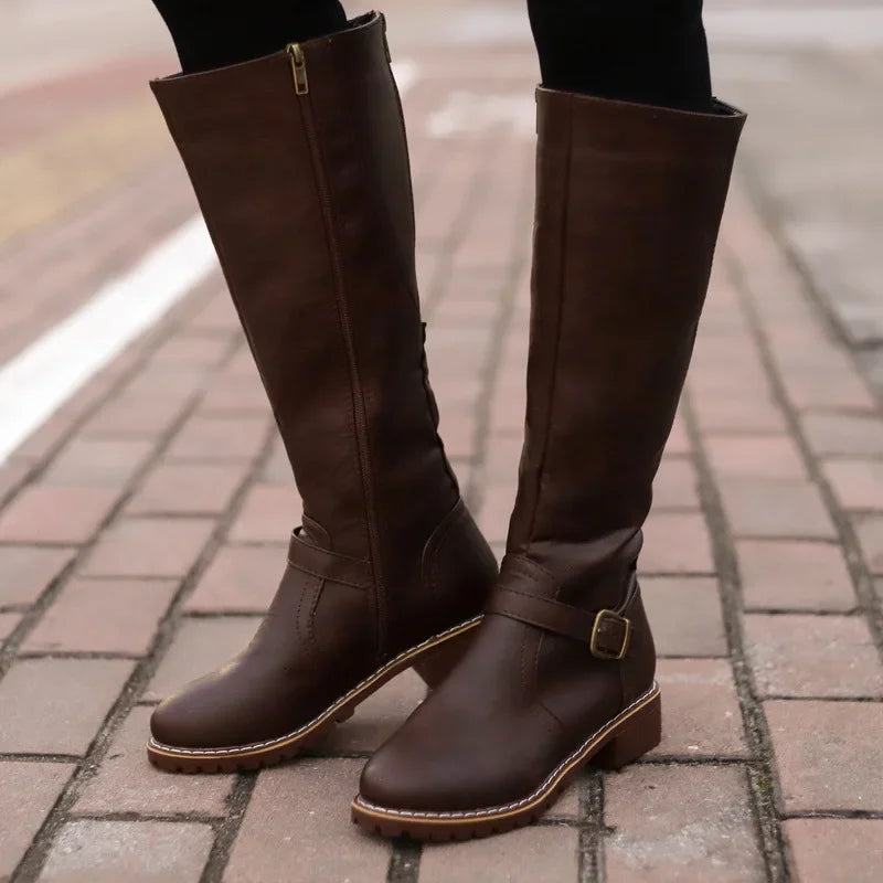 Yara Women's Chunky Heel Boots - shown in use