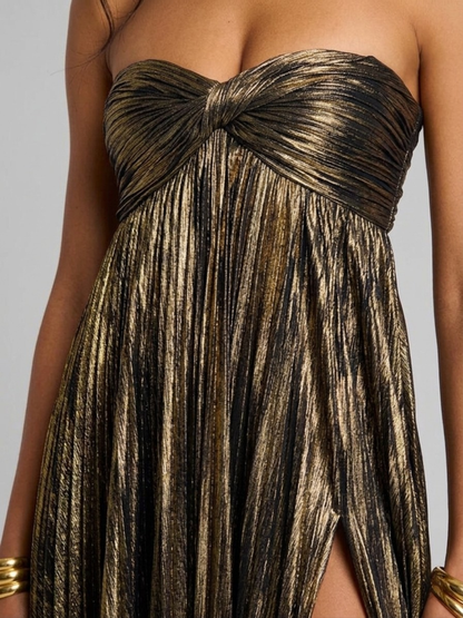 Edith Women's Pleated Maxi Dress - front view