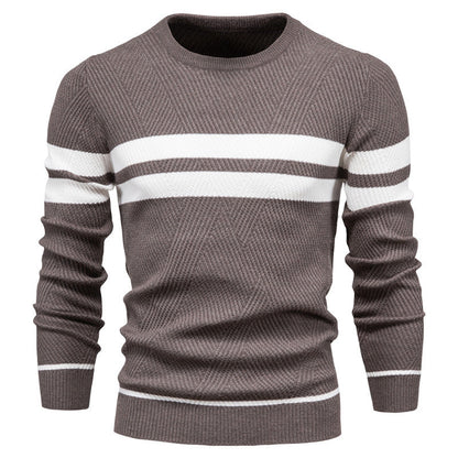 Orson Men's Striped Sweater - fabric and finish detail