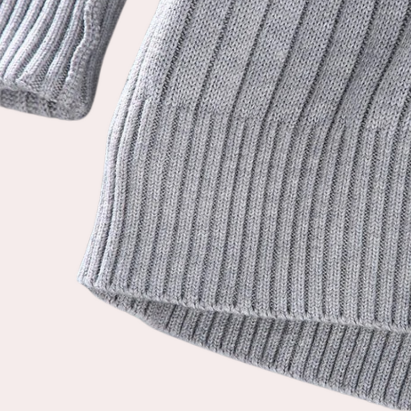 Barnaby Men's Ribbed Knit Jacket - fabric and finish detail