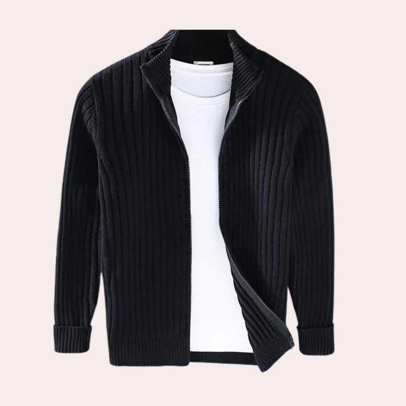 Barnaby Men's Ribbed Knit Jacket - back view