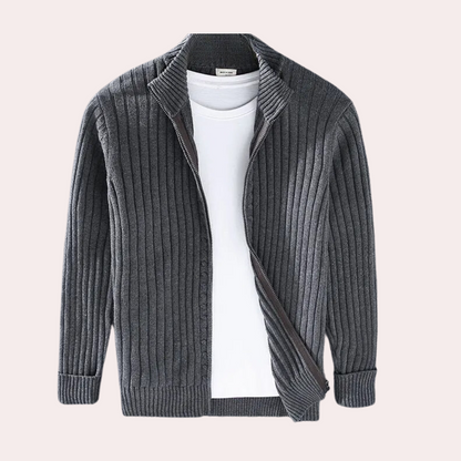 Barnaby Men's Ribbed Knit Jacket - full-length view