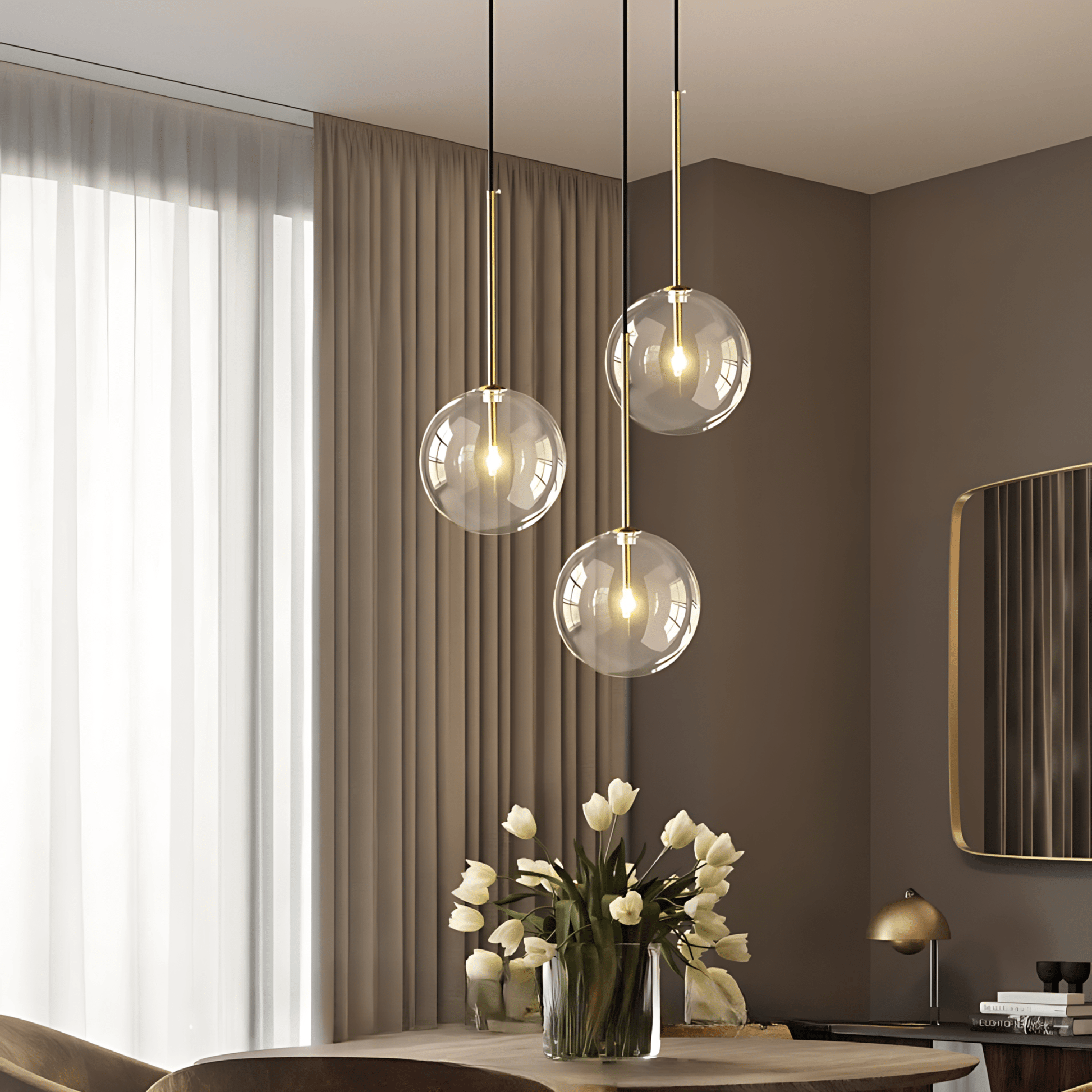 JasperGlow | Stylish Modern Glass Pendant Lighting for Kitchen Island 2