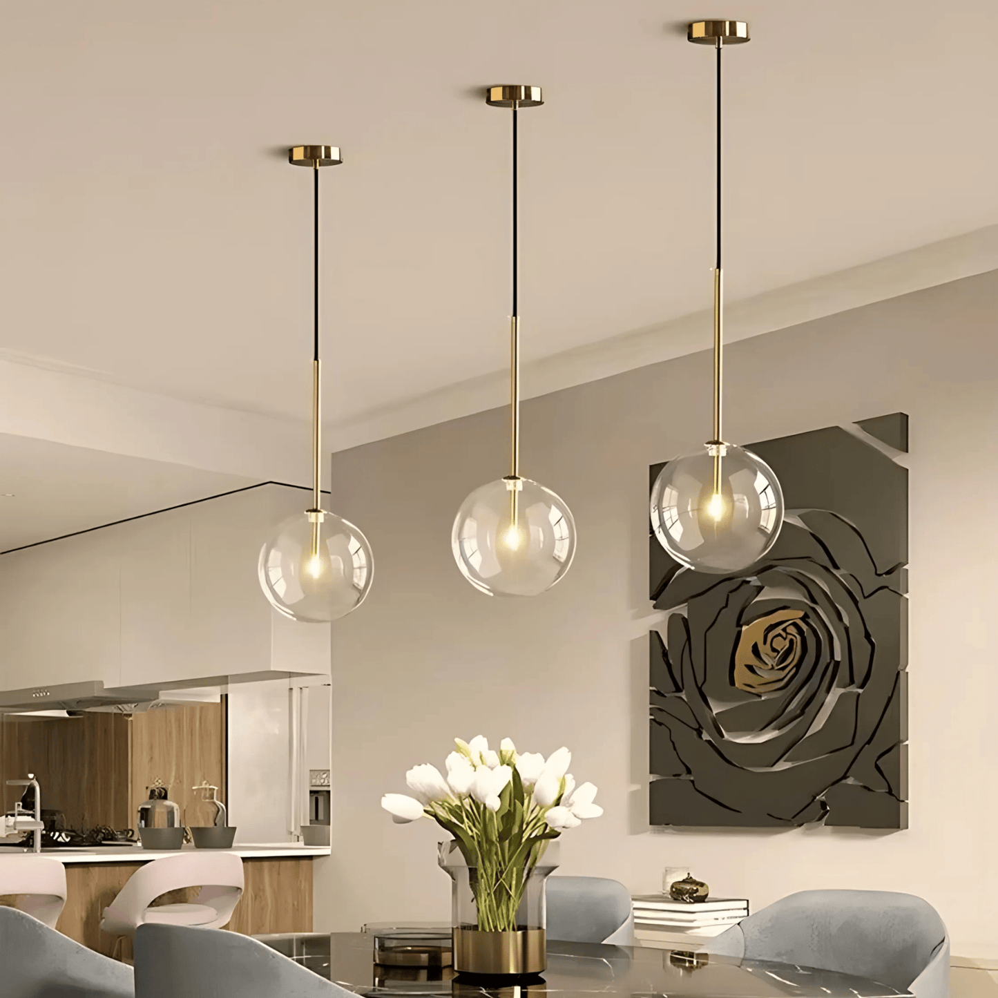 JasperGlow | Stylish Modern Glass Pendant Lighting for Kitchen Island 7
