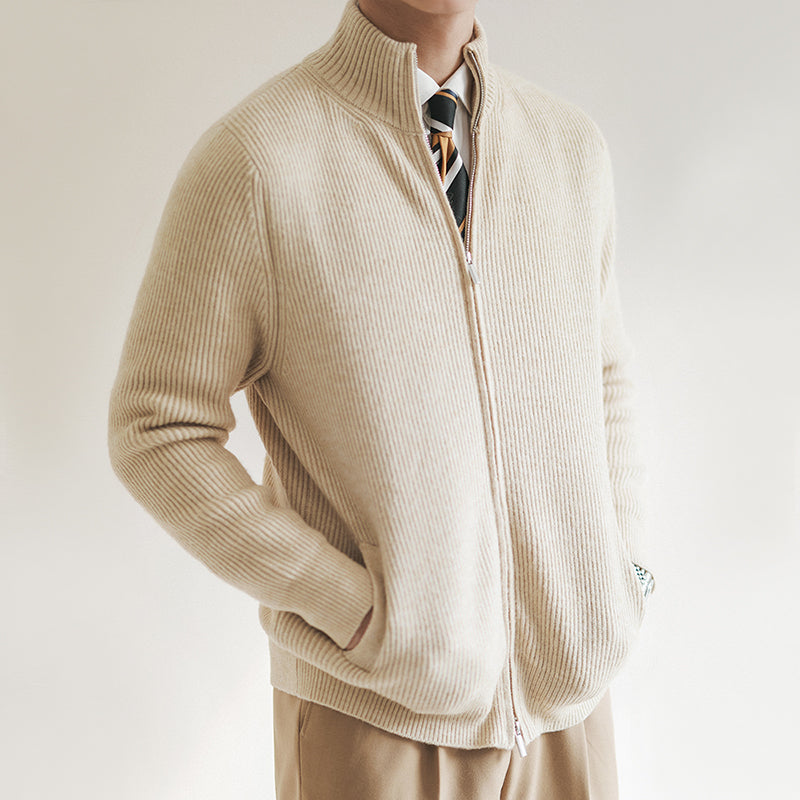 Ulric Men's Ribbed Knit Sweater - styled view
